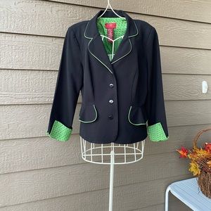 Sangria Petite Green Trim Blazer Women’s